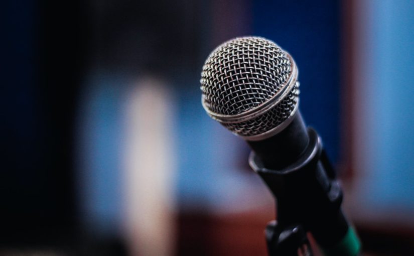 photo of black microphone