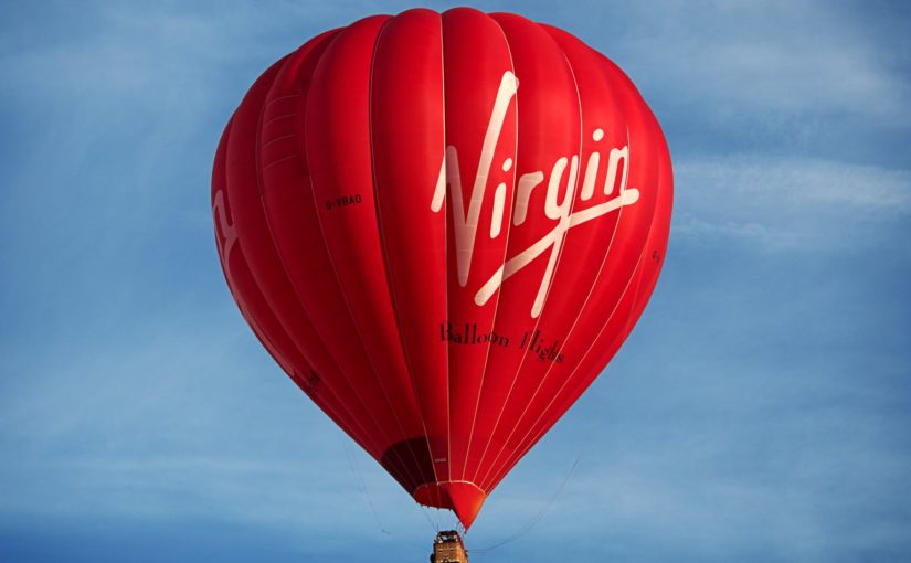 red virgin hot air balloon